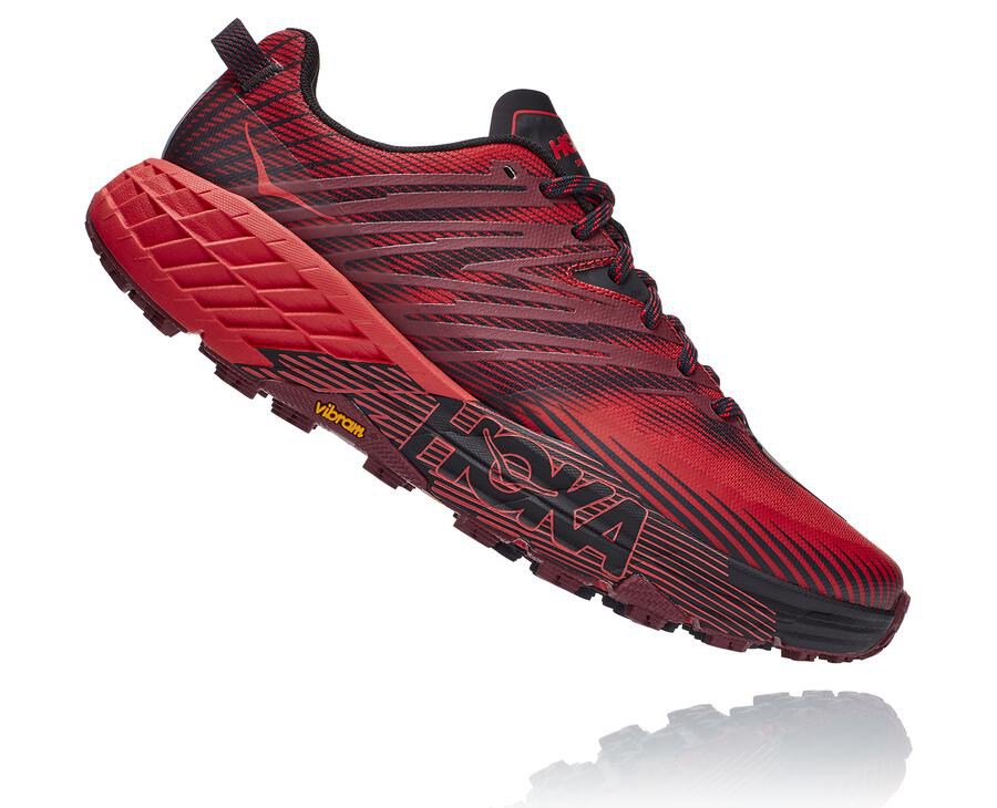 Hoka One One Trailove Tenisky Panske Červené - Speedgoat 4 - 27093-BRLE